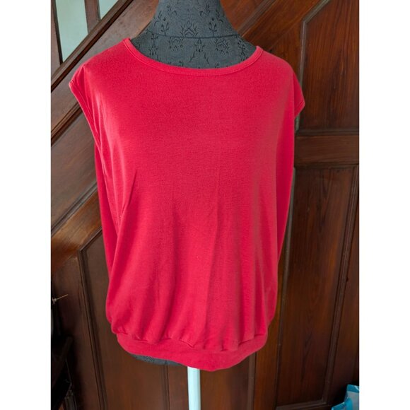 Vtg Ashleigh Morgan Womens Red Sleeveless Top Size 22/24 Polyester Blend - Picture 1 of 6